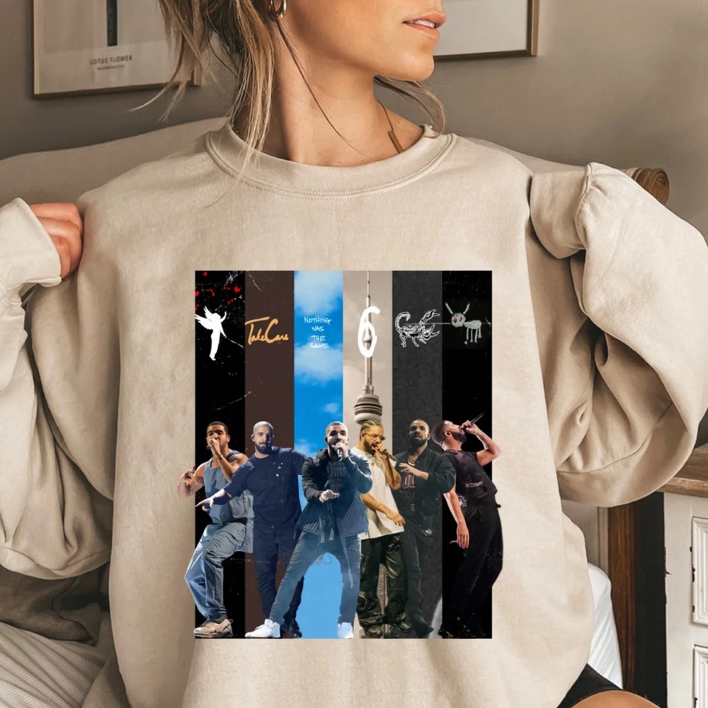 Drake performance concert tan sweatshirt unisex small